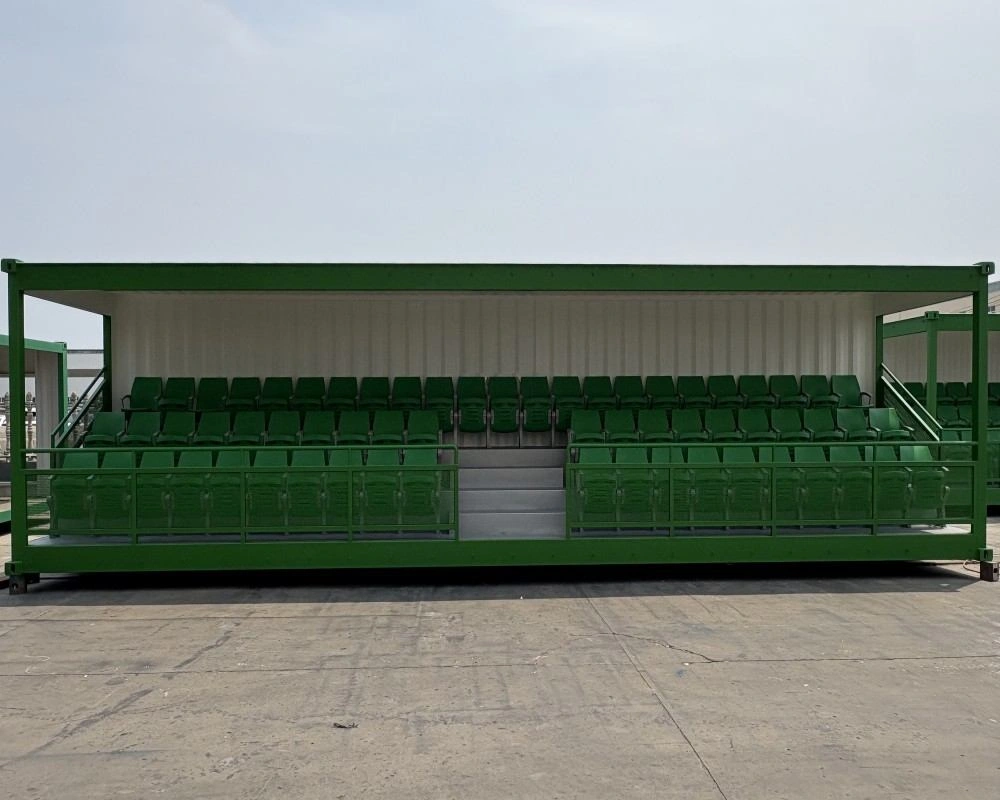 20ft 40ft Modular Tribune Stadium Container with Seating Grandstand Sporting Event Bleachers Portable Stand Container