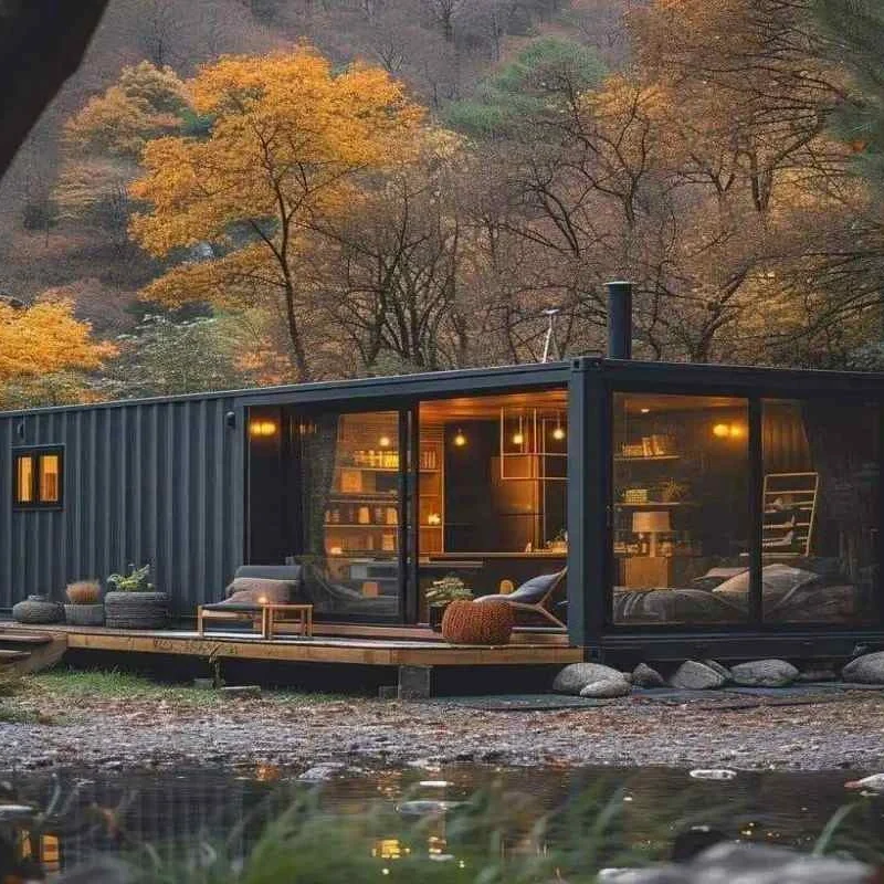 Customized Prefab Portable 20ft 40ft Luxury Shipping Container House  for Office Shop Family